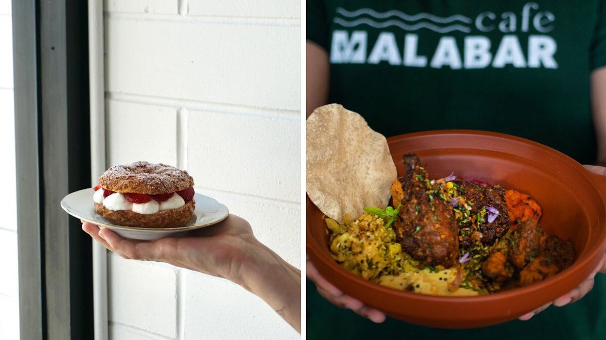 Gary's restaurant in Vancouver. Right: Cafe Malabar restaurant in Victoria.