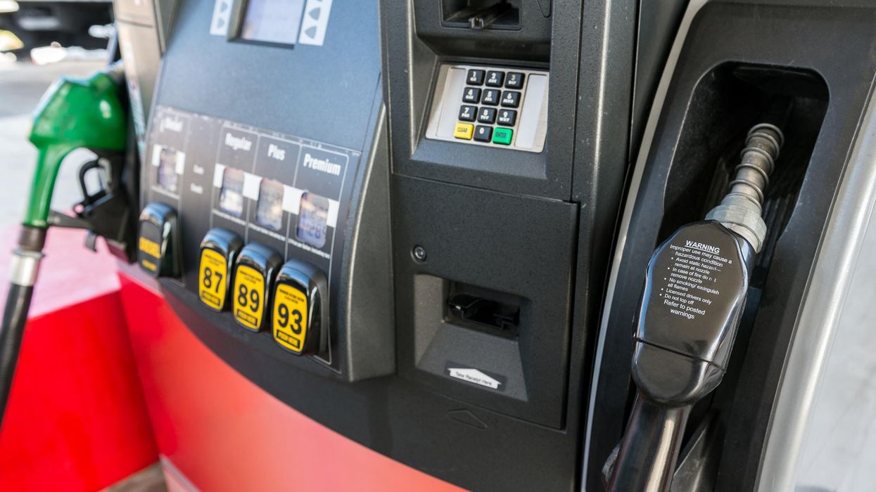 Gas pumps at a North American gas station.