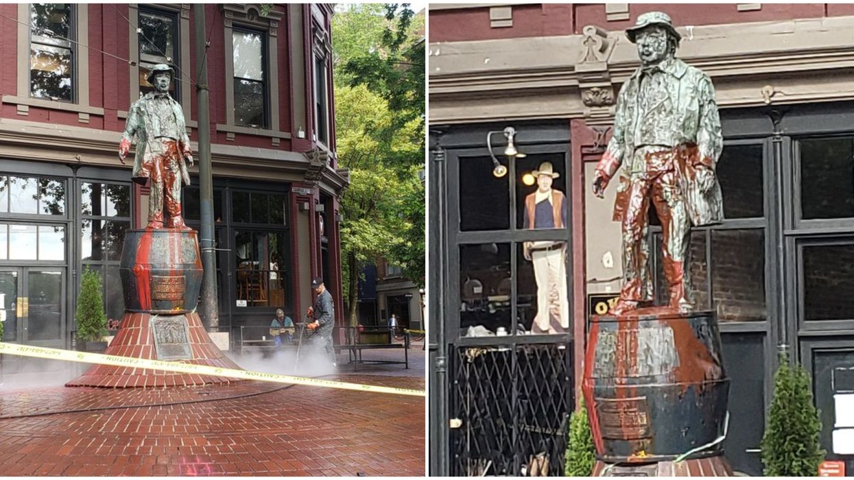 Gassy Jack Was Vandalized: Famous Vancouver Statue Got Defaced With Red Paint (PHOTOS)