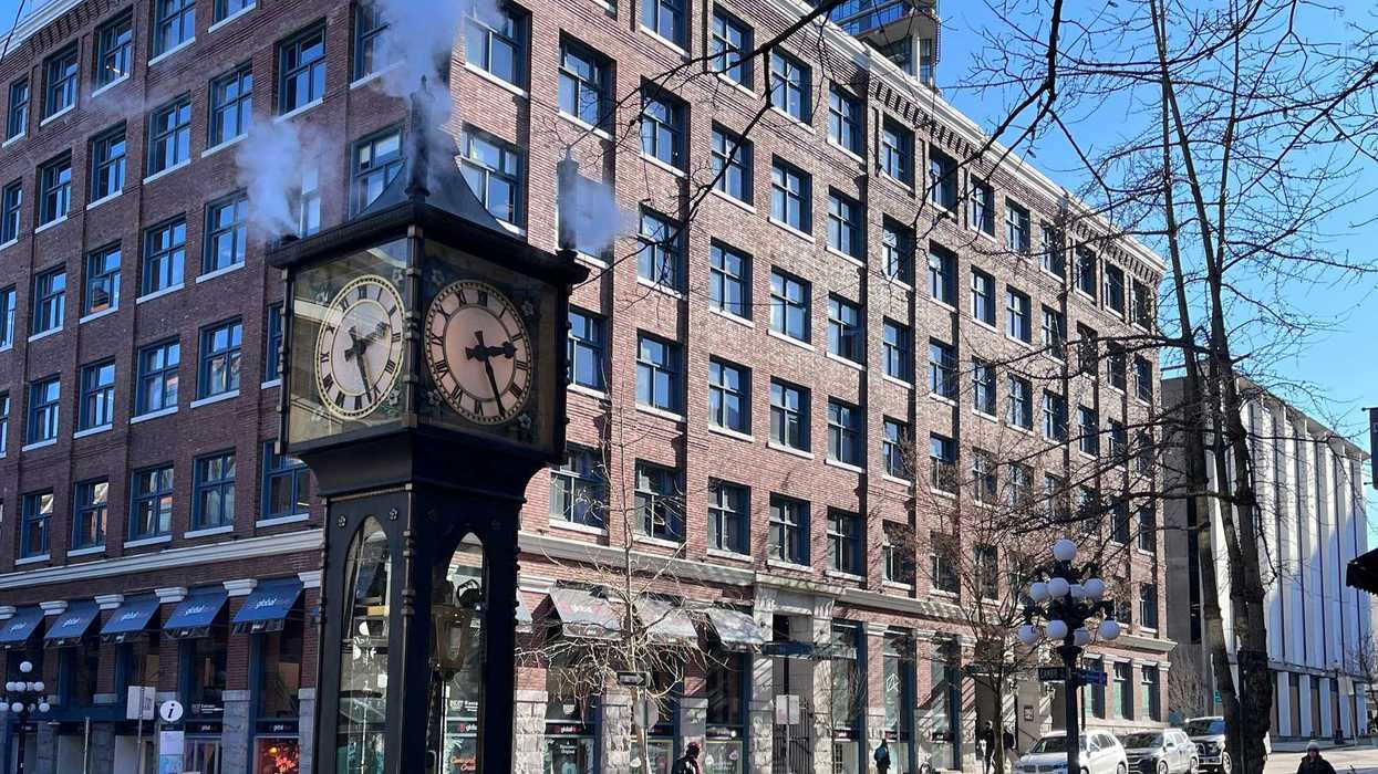 gastown clock in front of building in vancouver