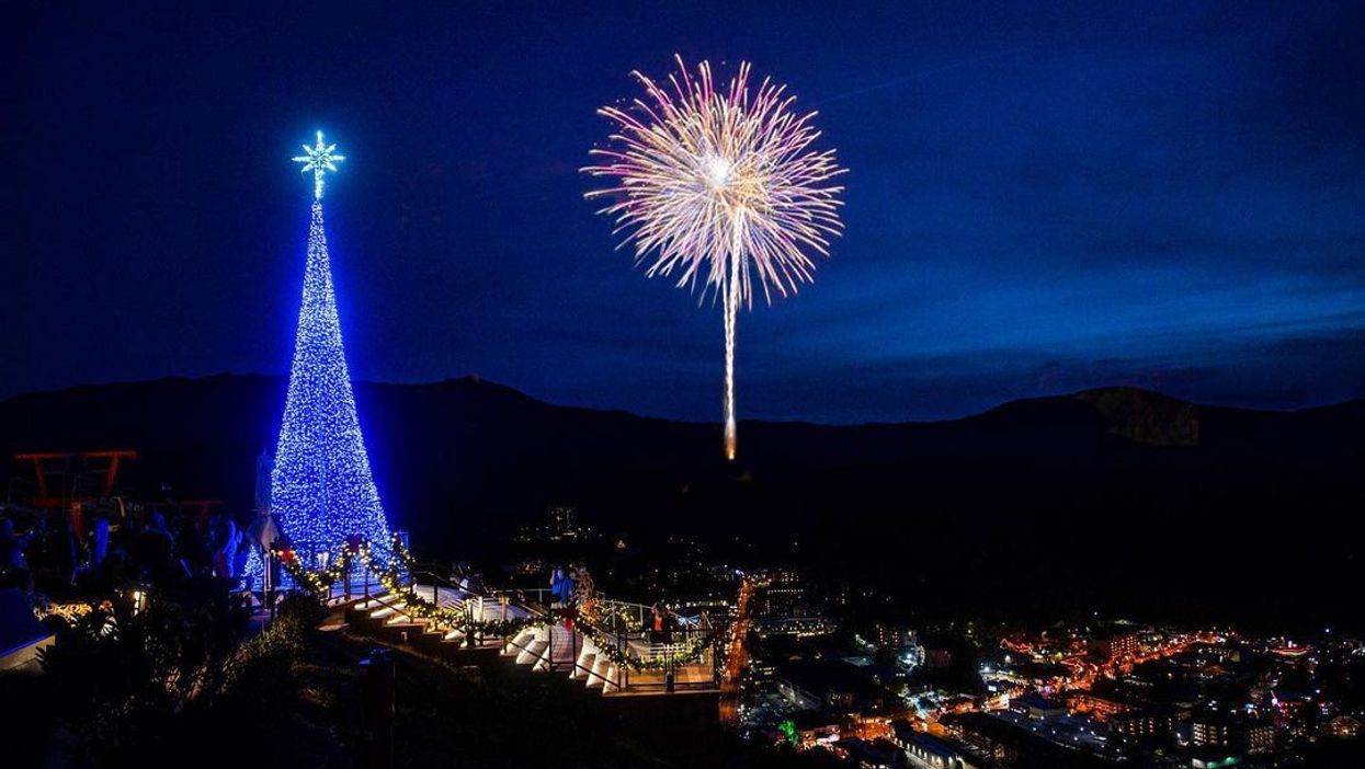 Gatlinburg Tennessee SkyLift Park New Year's Eve Fireworks Suspension Bridge