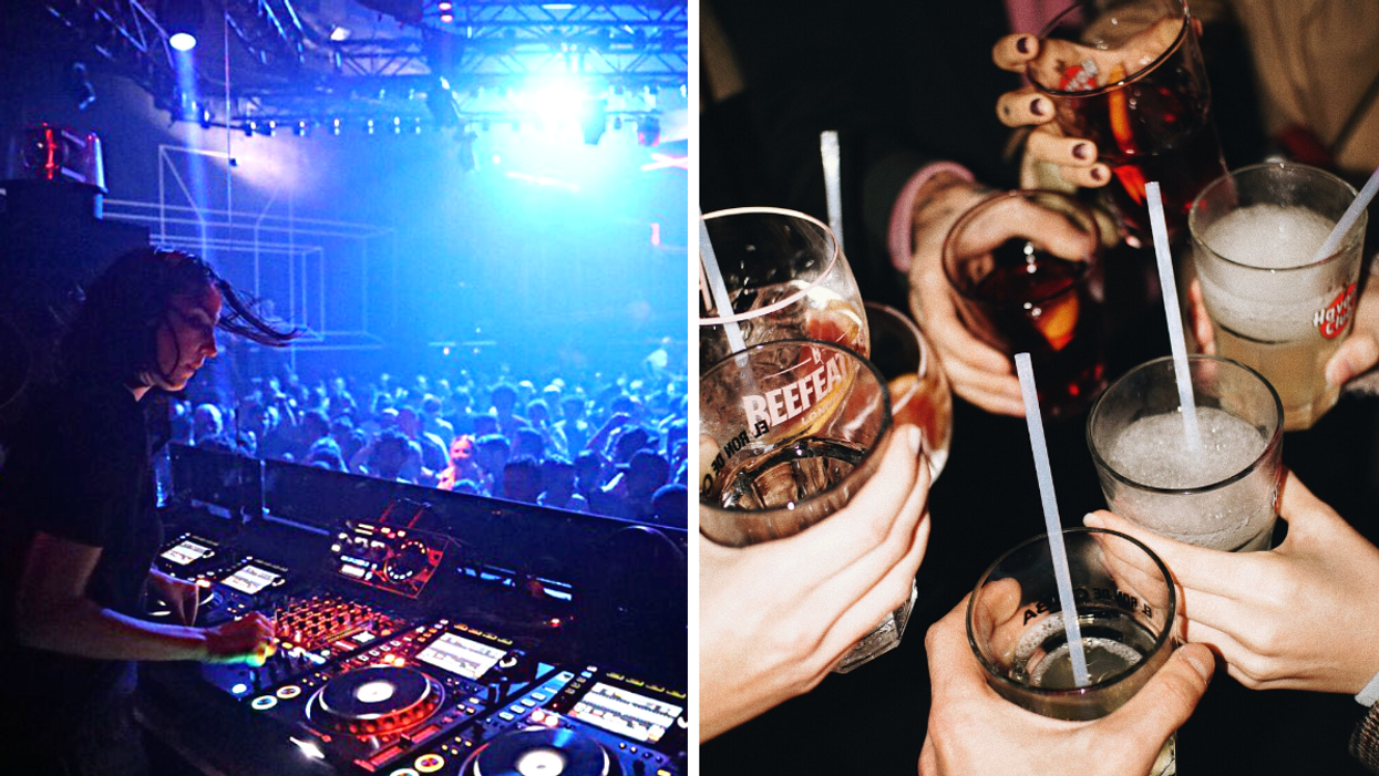 Gauche : Party au Stereo Montréal. Droite : Cocktails de party.