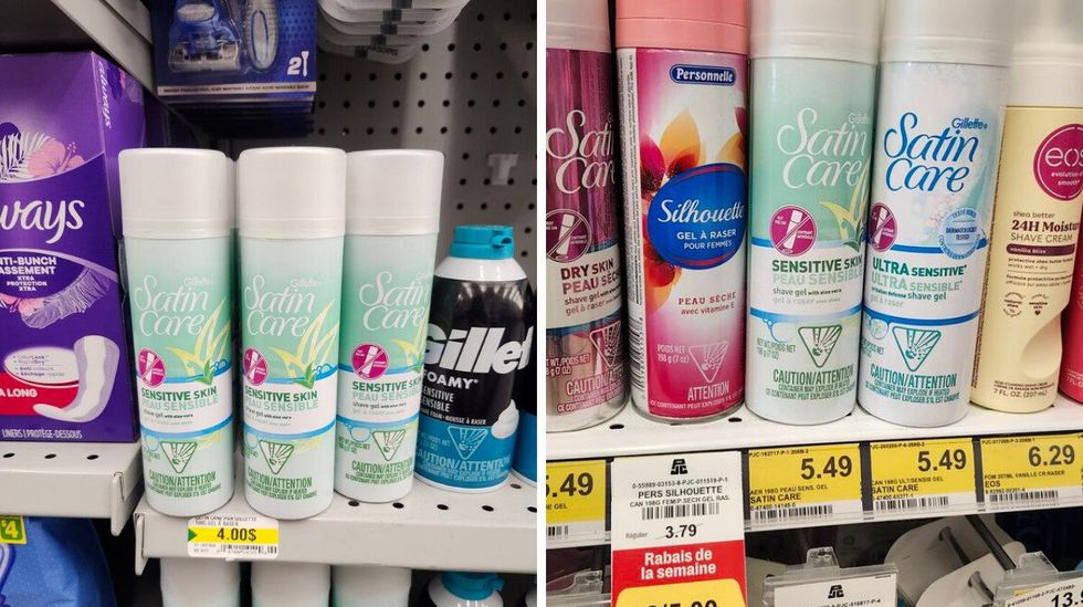 Gel \u00e0 raser pour peau sensible marque Gillette.