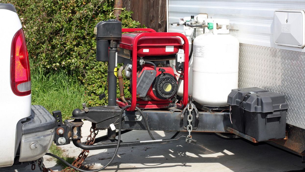 Generator attached to a trailer.