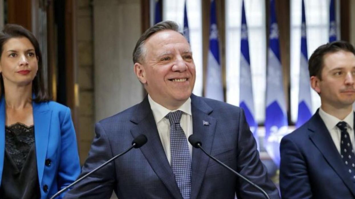 Geneviève Guilbault, François Legault et Simon Jolin-Barrette.