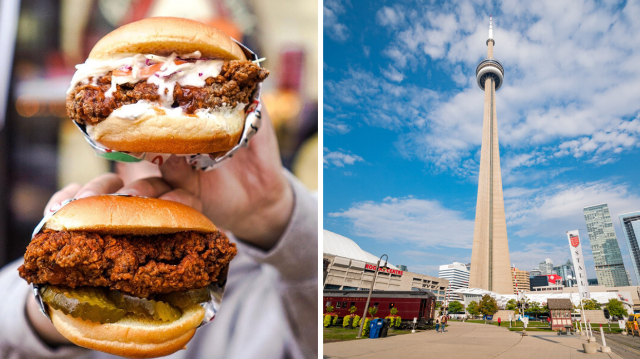 Ghost Chicken sandwiches. Right: CN Tower.