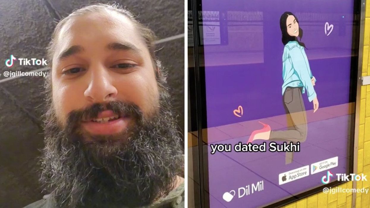 Gill at the TTC. Right: Dil Mil dating poster on TTC.