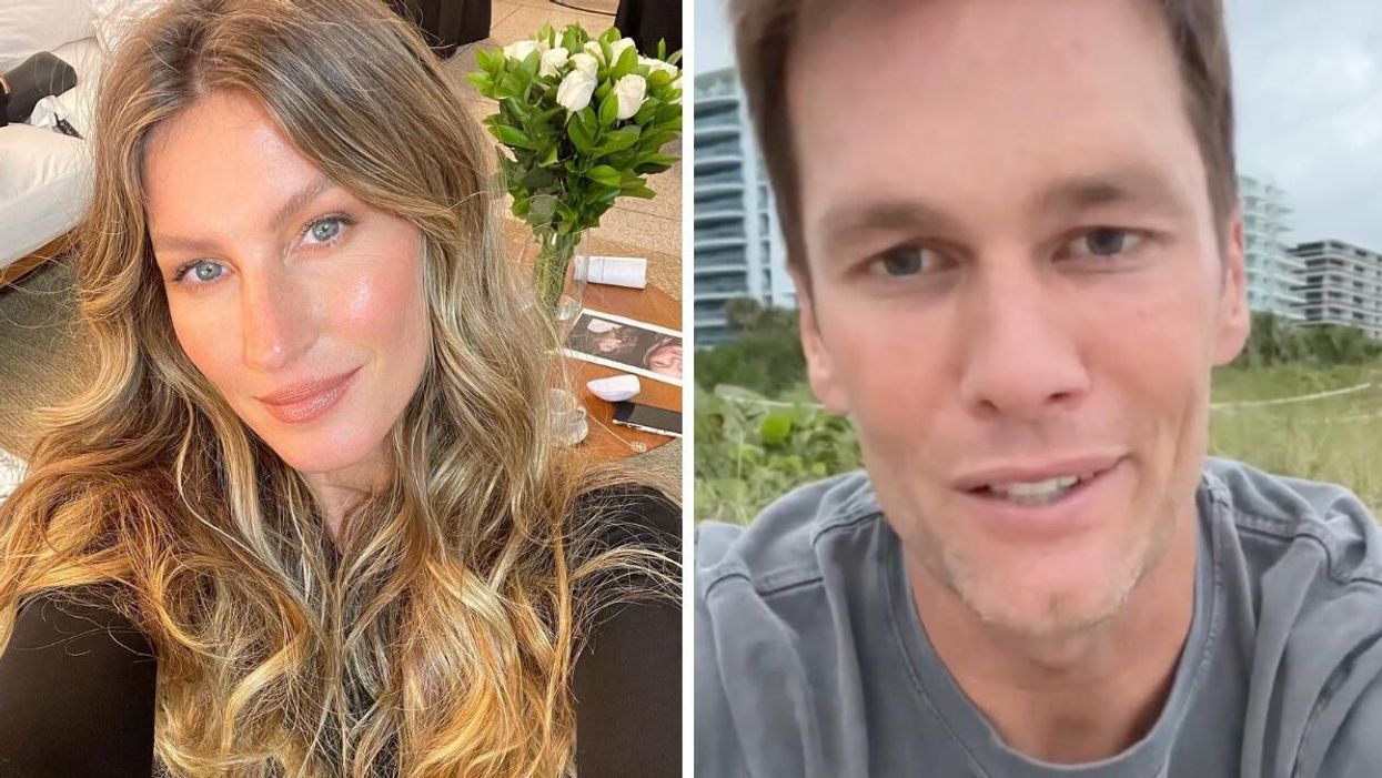 Gisele Bündchen. Right: Tom Brady.