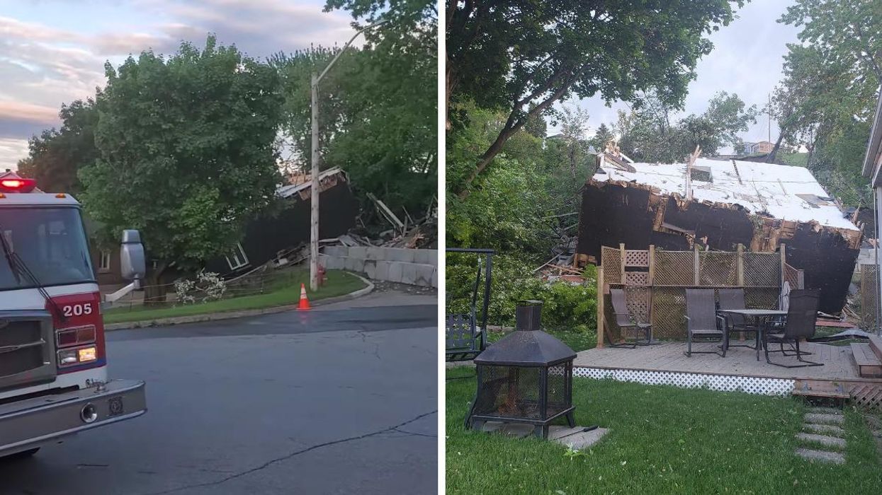 Glissement de terrain à La Baie, au Saguenay, juin 2022.