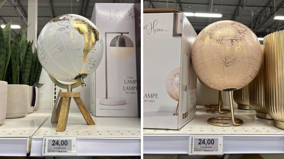 Globe terrestre dor\u00e9 de chez Maxi & Cie.