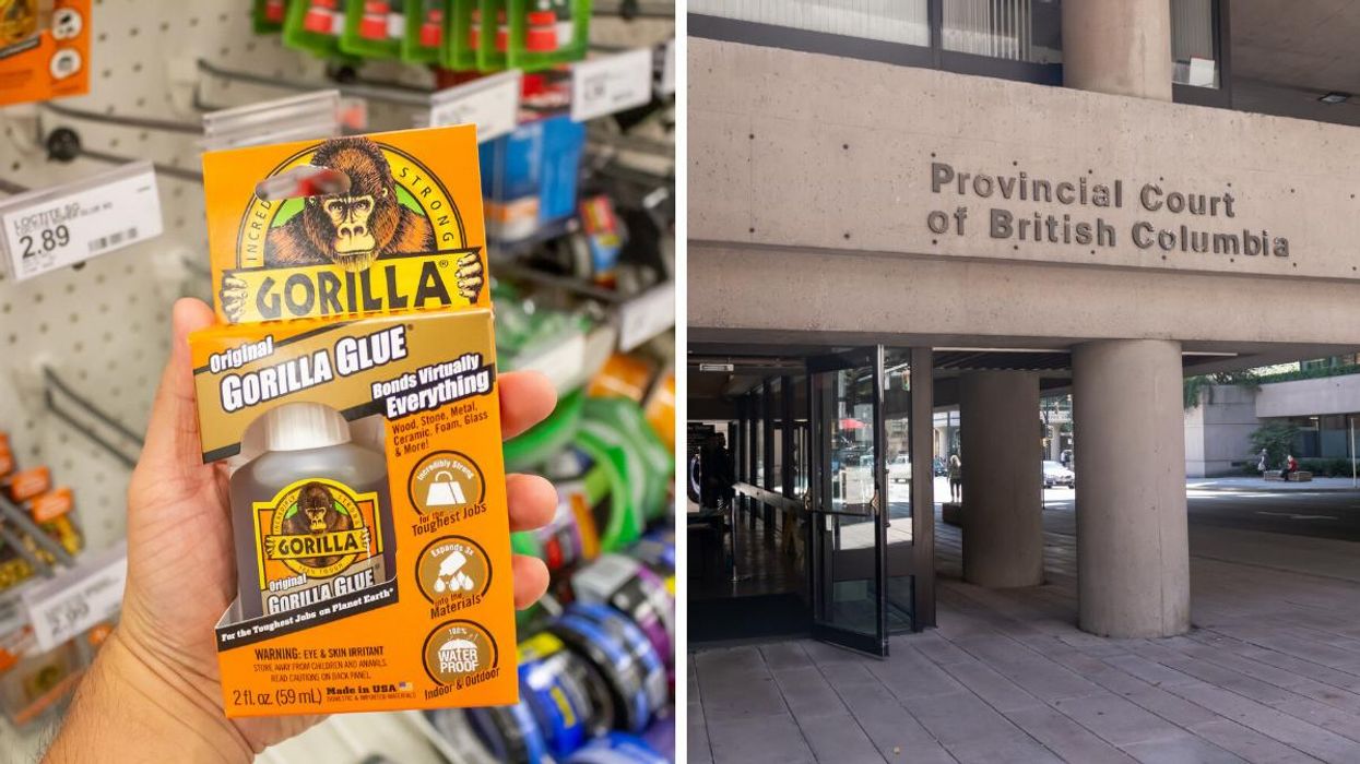 Glue. Right: Provincial Court Of B.C.