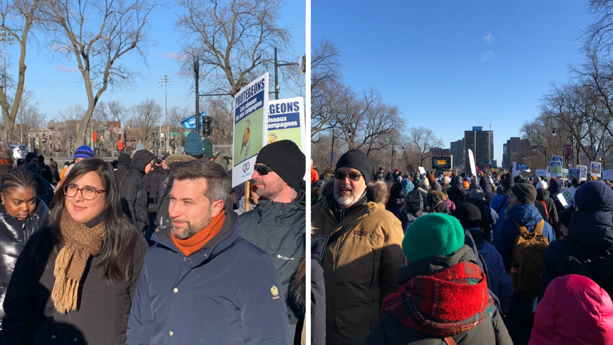 GND à la Grande marche pour le vivant. Droite : La Grande marche pour le vivant.