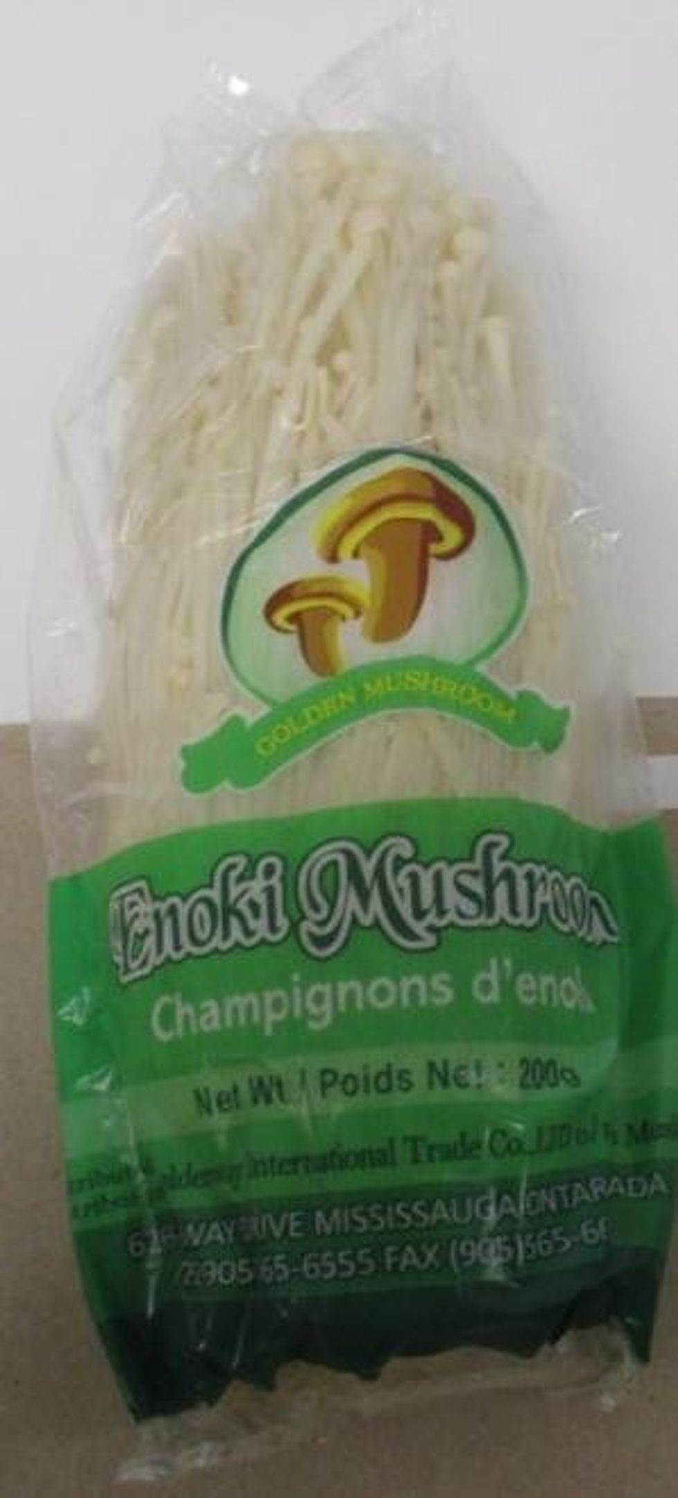 Golden Mushroom brand Enoki Mushroom.