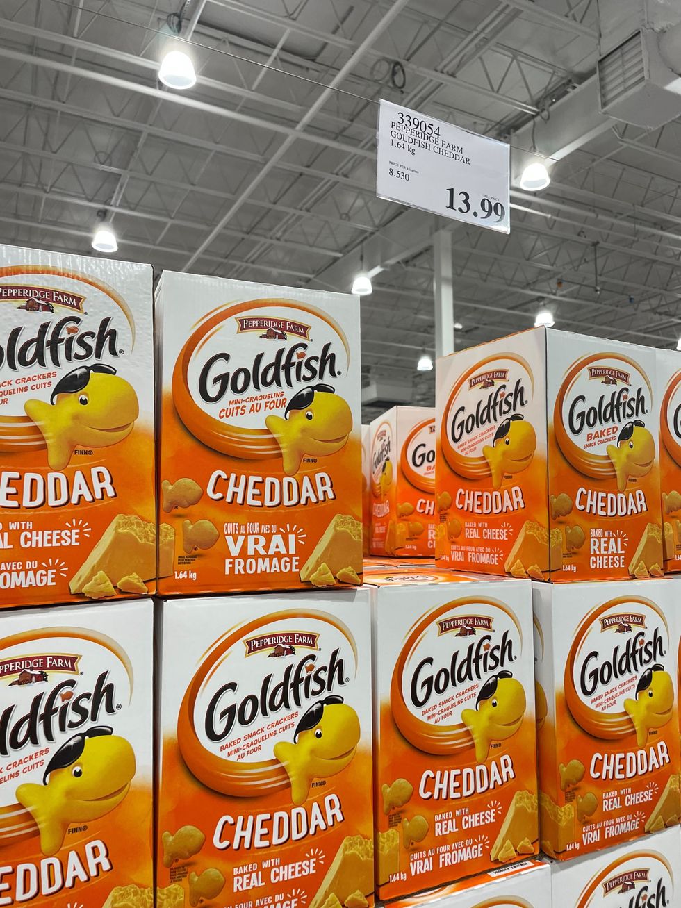 goldfish crackers at Costco.