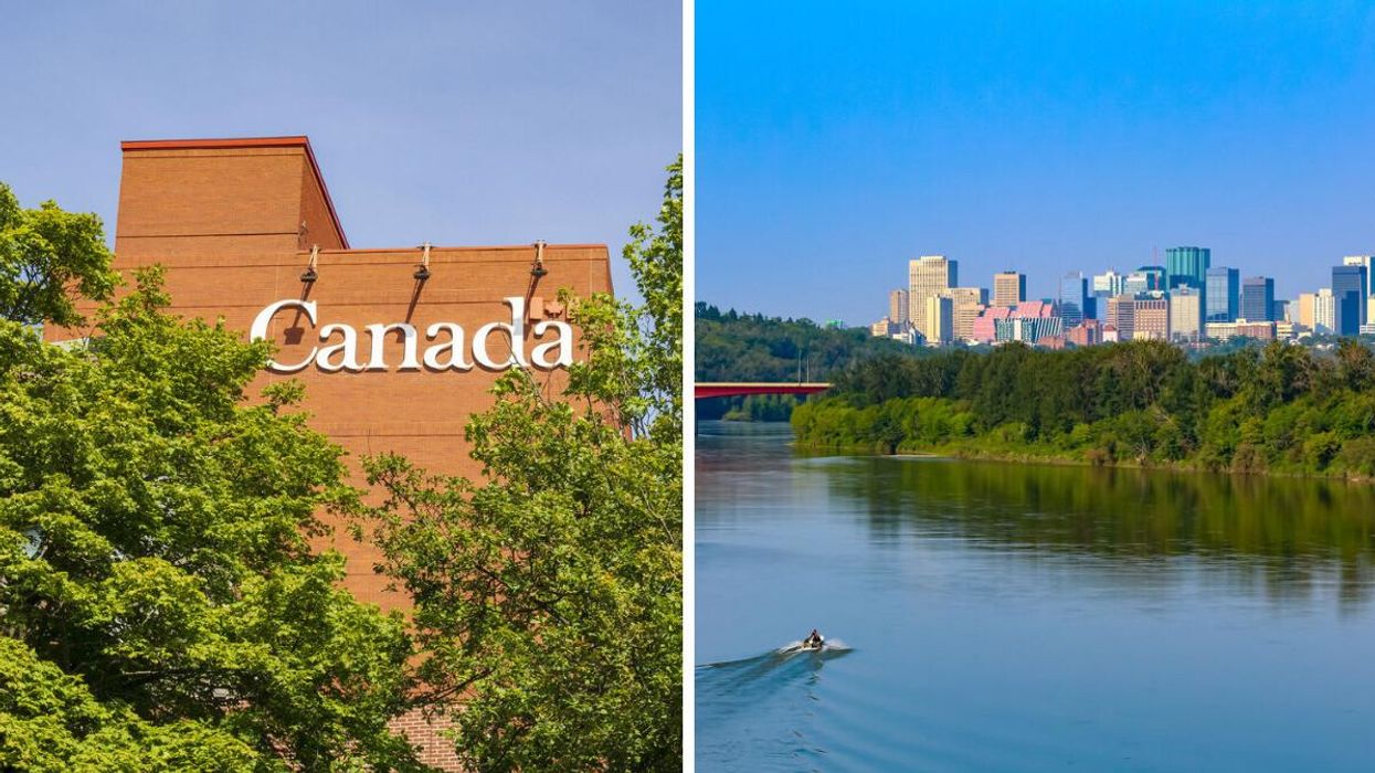 Government of Canada building. Right: Edmonton