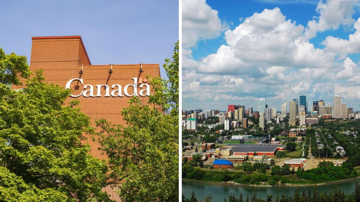 Government Of Canada building. Right: Edmonton