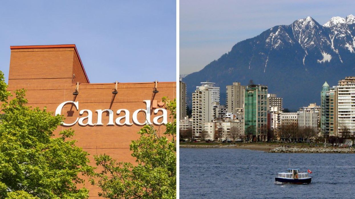 Government of Canada building. Right: Vancouver, B.C.