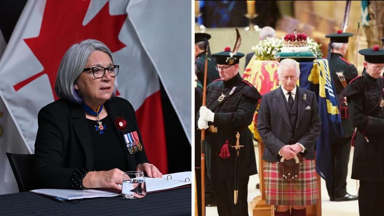 Governor General of Canada Mary Simon. Right: King Charles III.