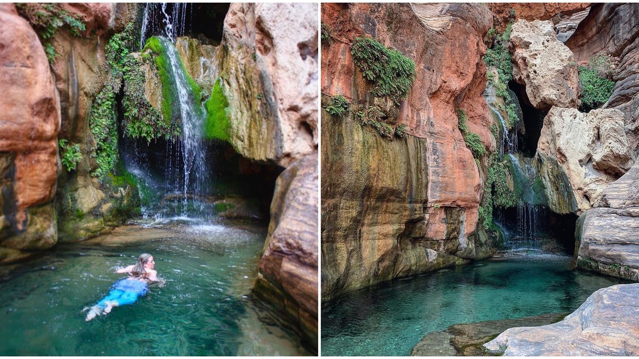 Grand Canyon National Park Backcountry Trail Leads To A Hidden Waterfall Oasis