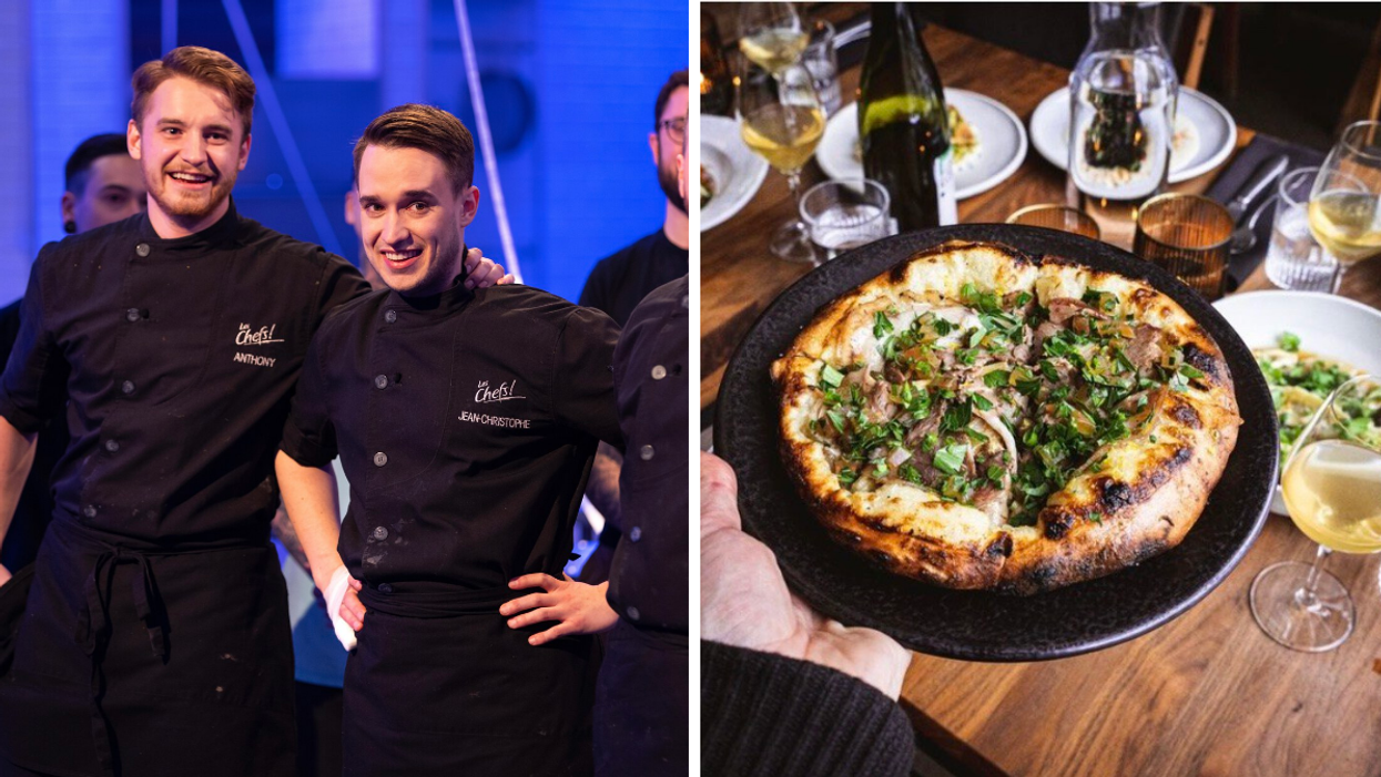 Grande finale de l'émission Les Chefs. Droite : Restaurant Foxy.