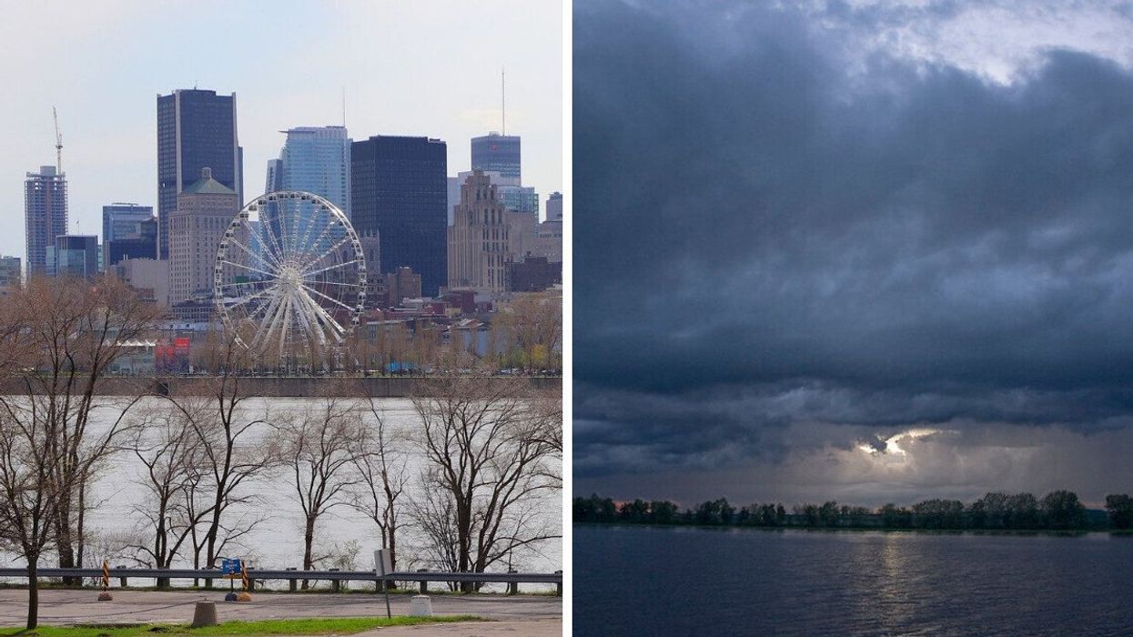 Grande Roue de Montréal au printemps. Droite : Ciel nuageux au Canada.
