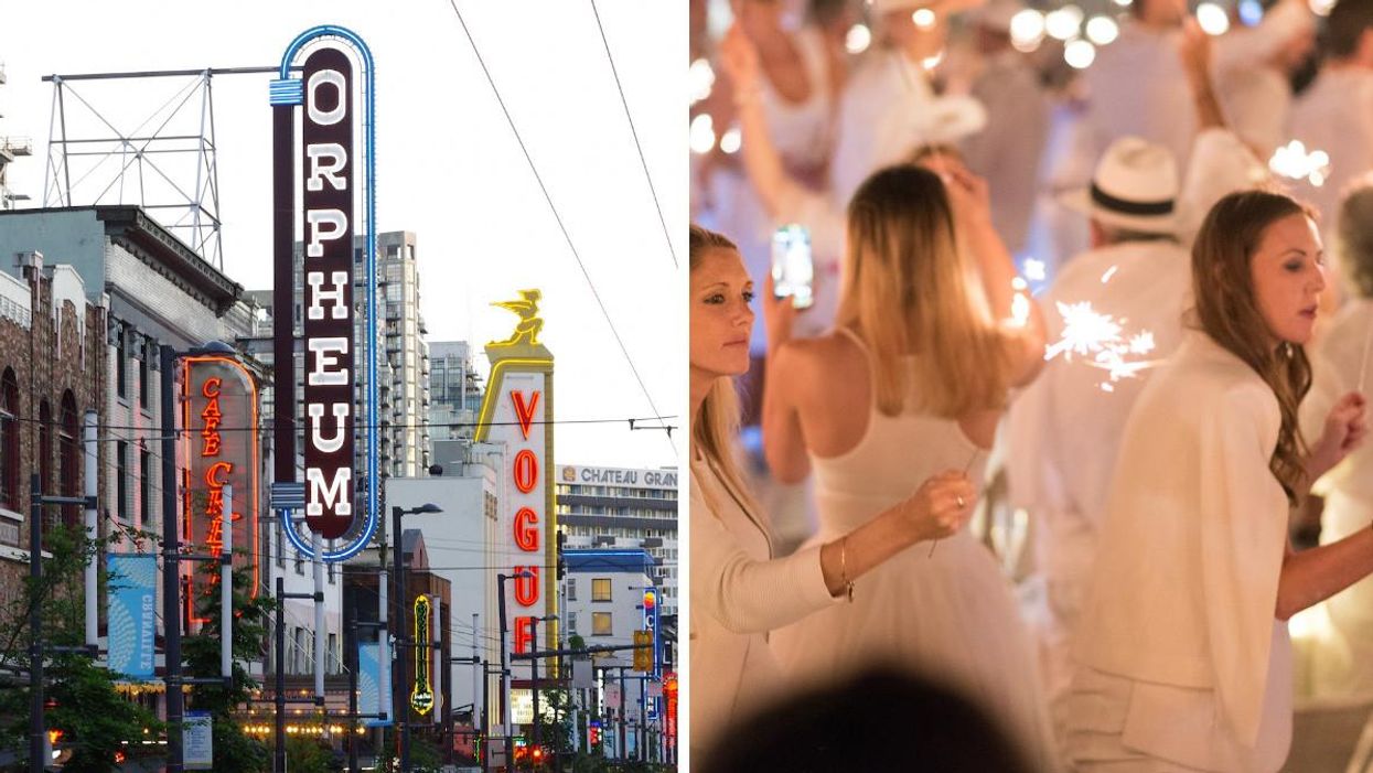 Granville Street. Right: Dîner en Blanc.