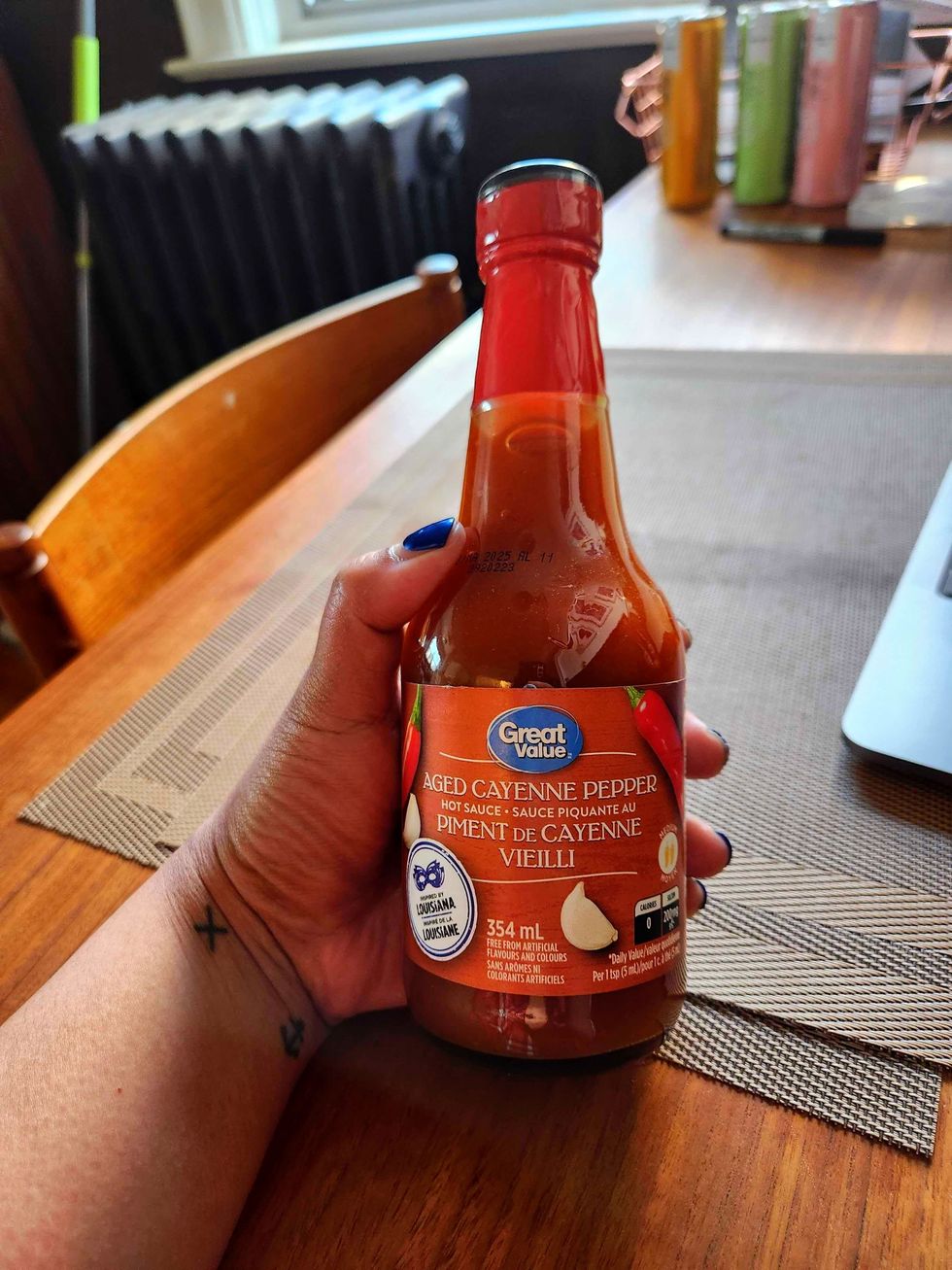 Great Value Original Cayenne Hot Sauce, 354 mL from Walmart in Toronto.
