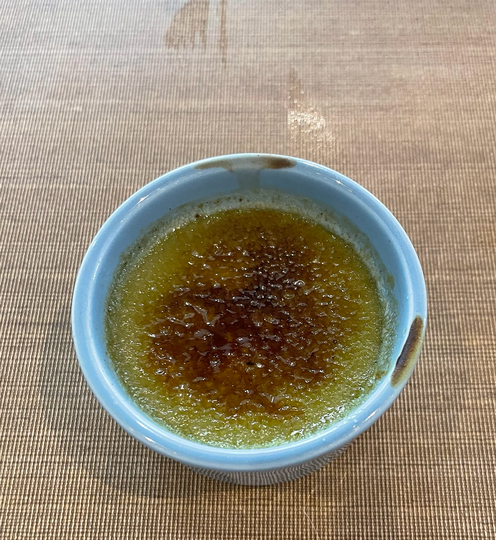 Green tea creme brulee from Kaka Sushi.