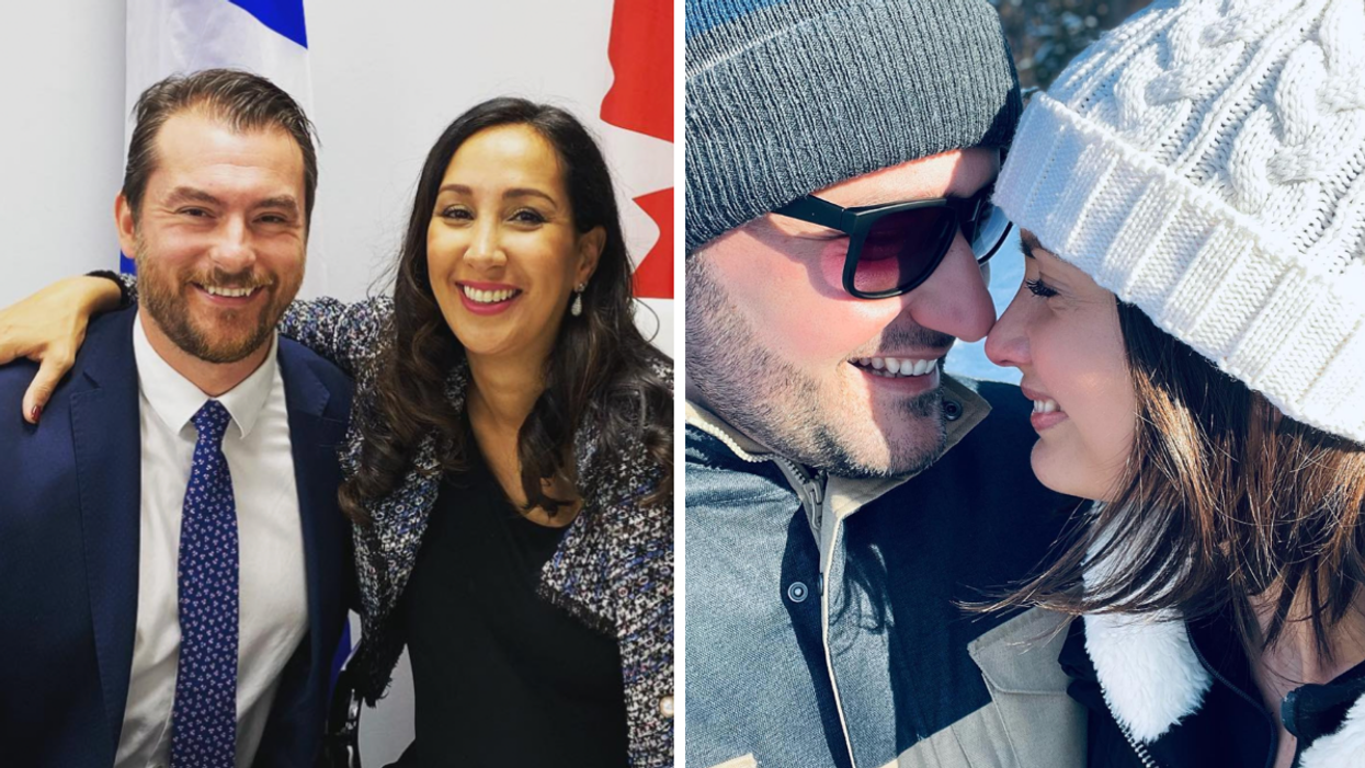 Gregory Kelley et Marwah Rizqy. Droite : Mathieu Lacombe et Geneviève Guilbault.