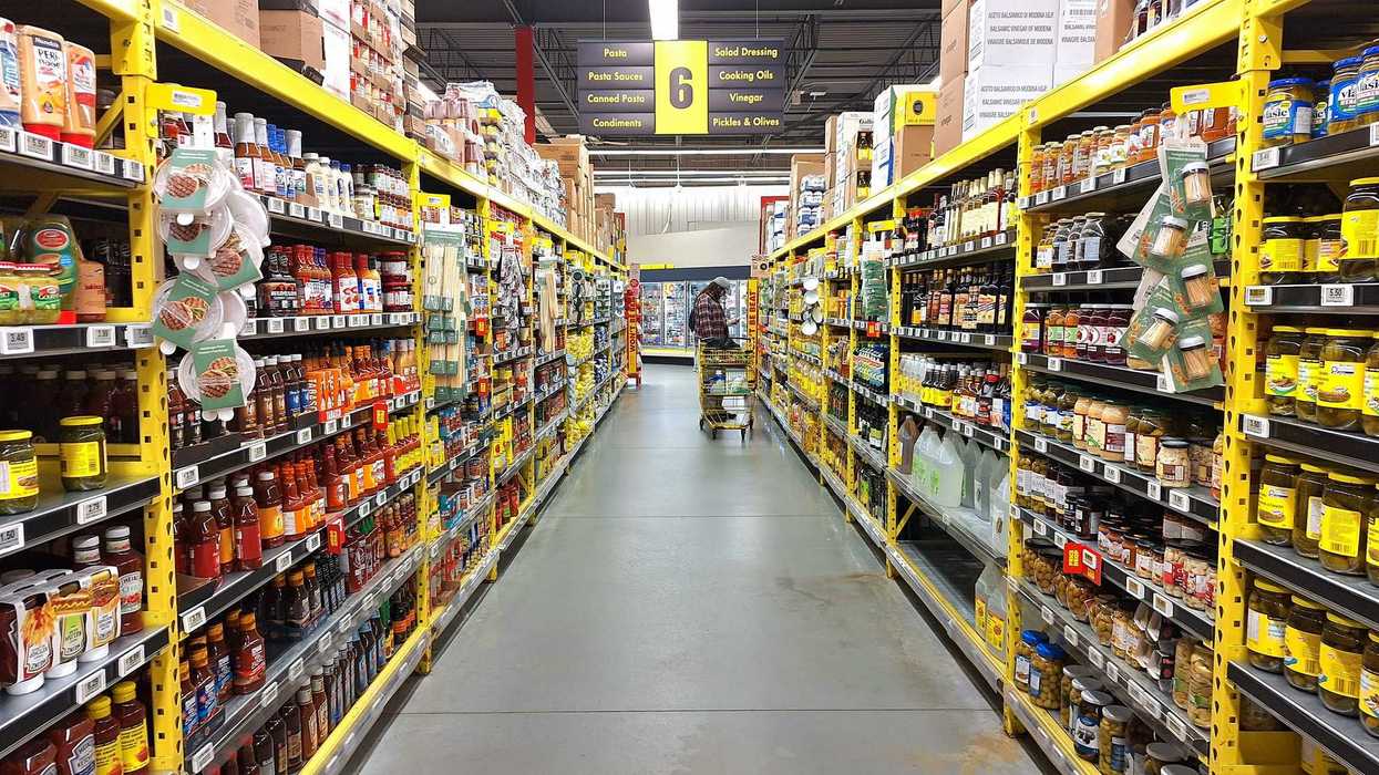 Grocery store aisle in Canada.