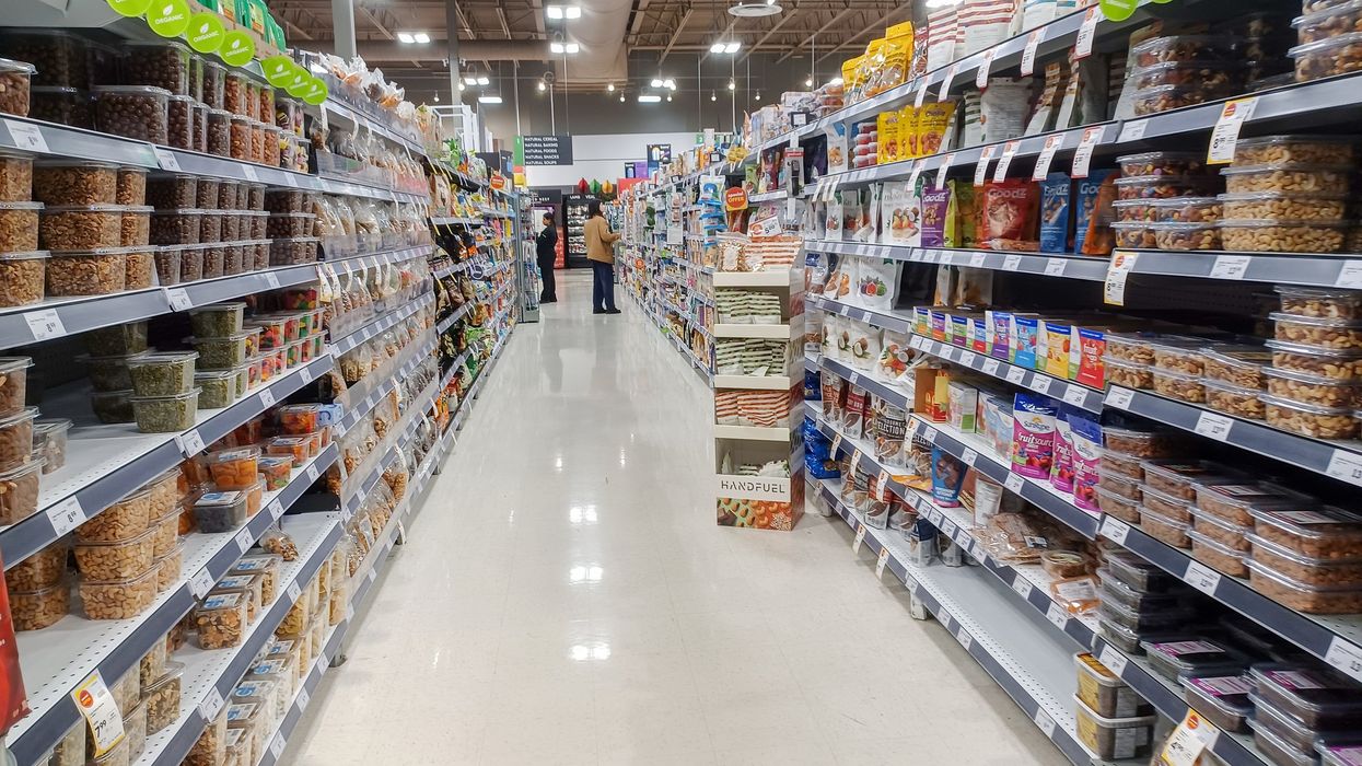 Grocery store bulk food aisle in Canada.