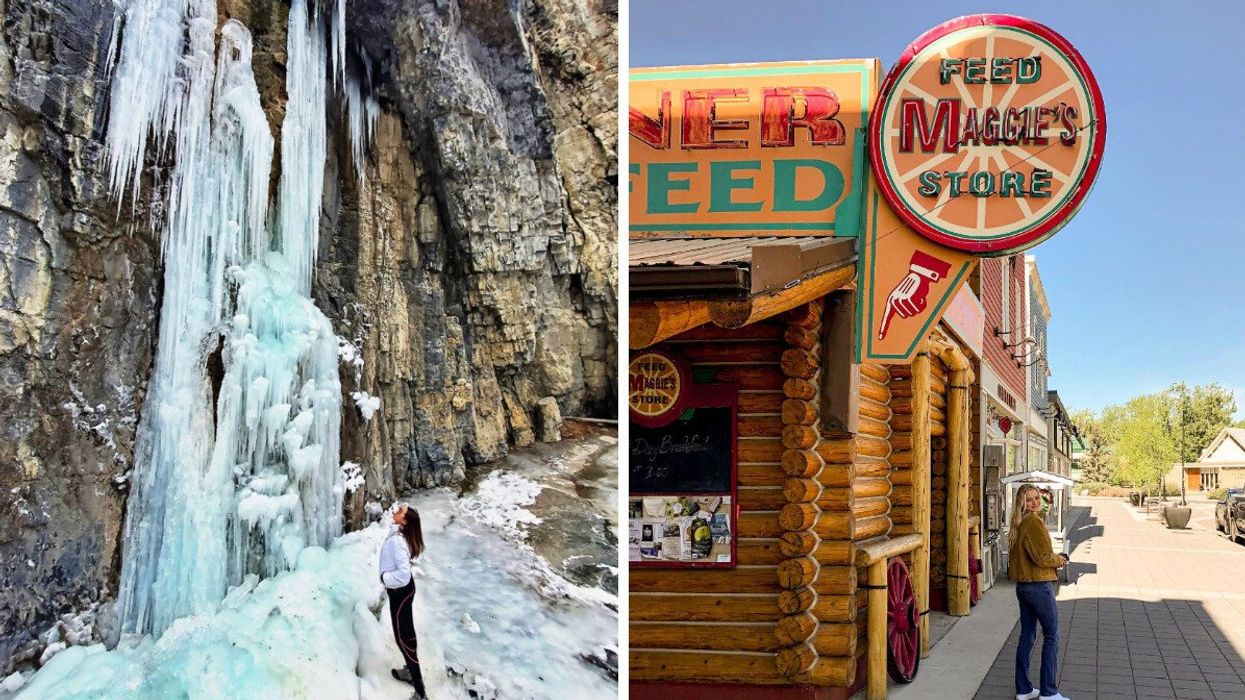 Grotto Canyon Alberta. Right: High River, Alberta.