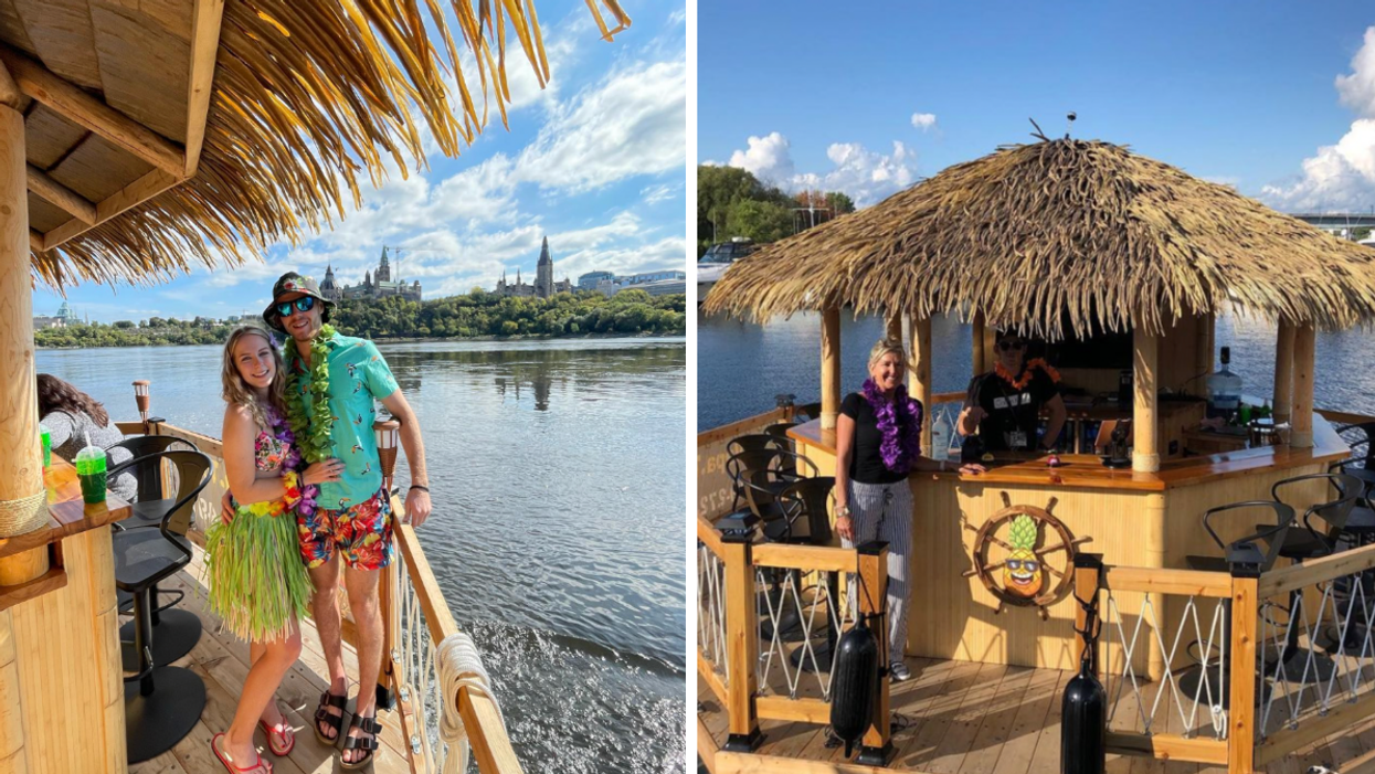 Guests on Ottawa's Hawaiian-style boat tours.