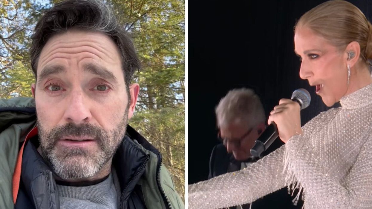 Guillaume Lemay-Thivierge. Droite : Céline Dion aux Jeux olympiques de Paris 2024.