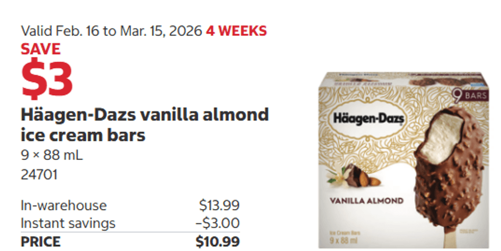H\u00e4agen-Dazs vanilla almond ice cream bars