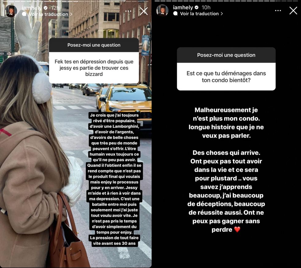 H\u00e9l\u00e8ne Boudreau s'ouvre sur Instagram.