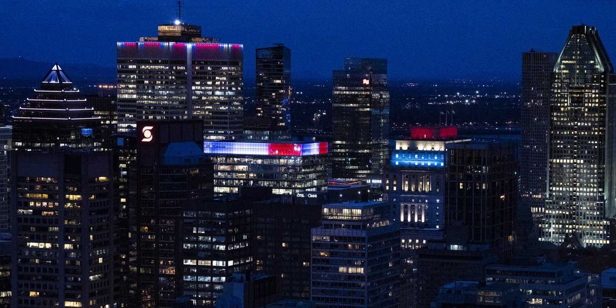 Habs fever: Montreal’s skyline lights up blue, white, red Habs fever: Montreal’s skyline lights up blue, white, red