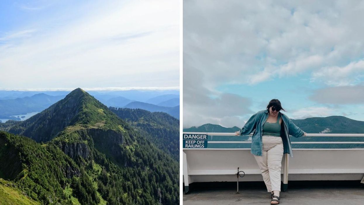 Haida Gwaii, B.C. Right: Person on BC Ferries.