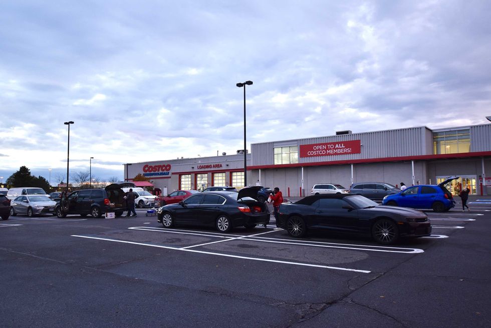 Half-empty parking lot at Costco Business Centre.