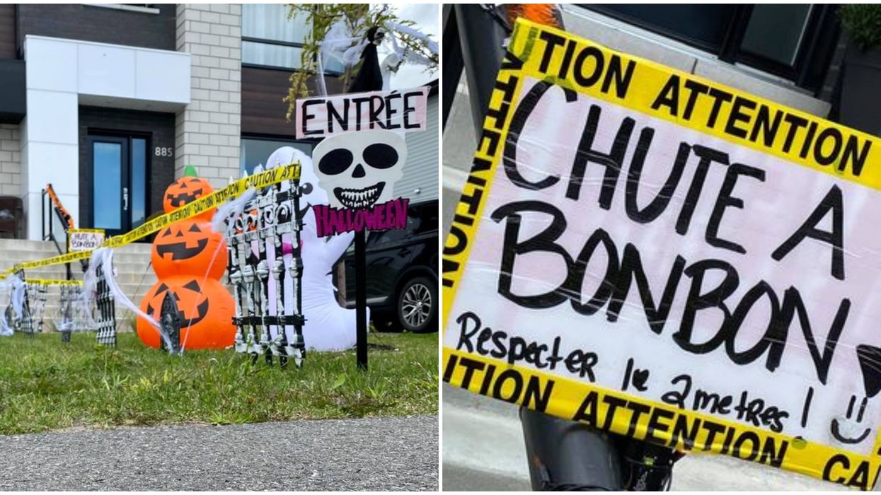 Halloween 2020 : Une Québécoise crée un système de distribution de bonbons sans contact