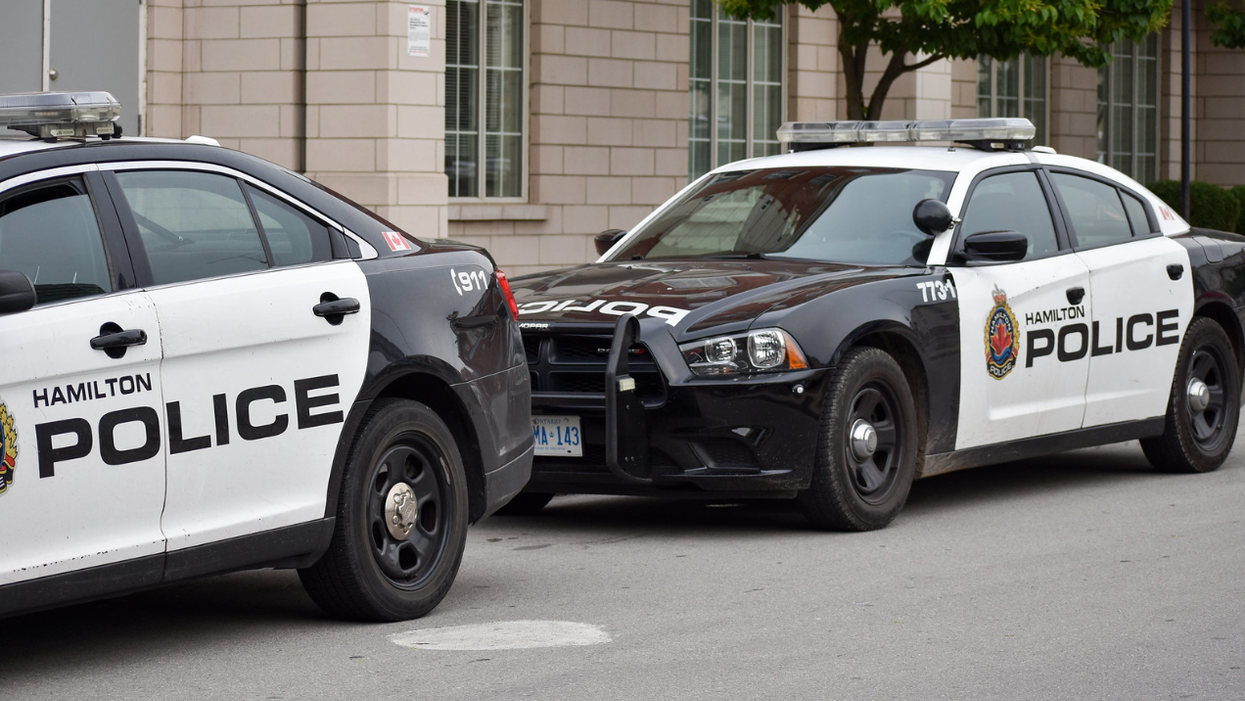 Hamilton police cars.