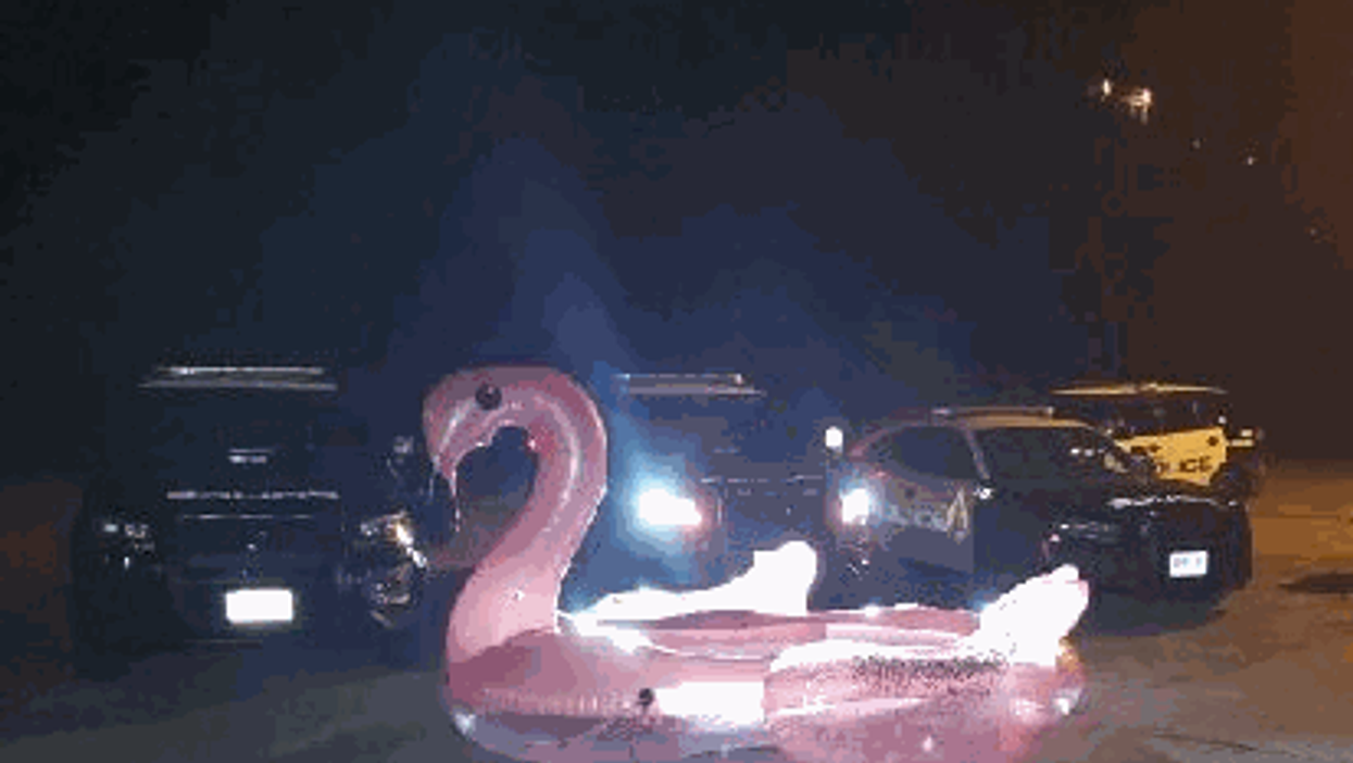 Hamilton Police Rescue Save 3 People Who Were Stranded On An Inflatable Flamingo