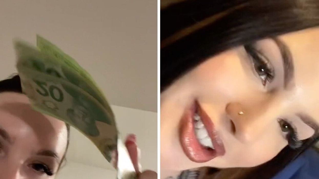 Hanna talking about the money she earnt as a stripper in Alberta on TikTok.