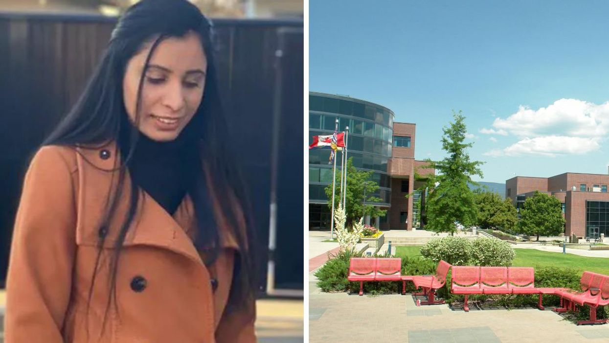 Harmandeep Kaur. Right: UBC's Okanagan Campus.