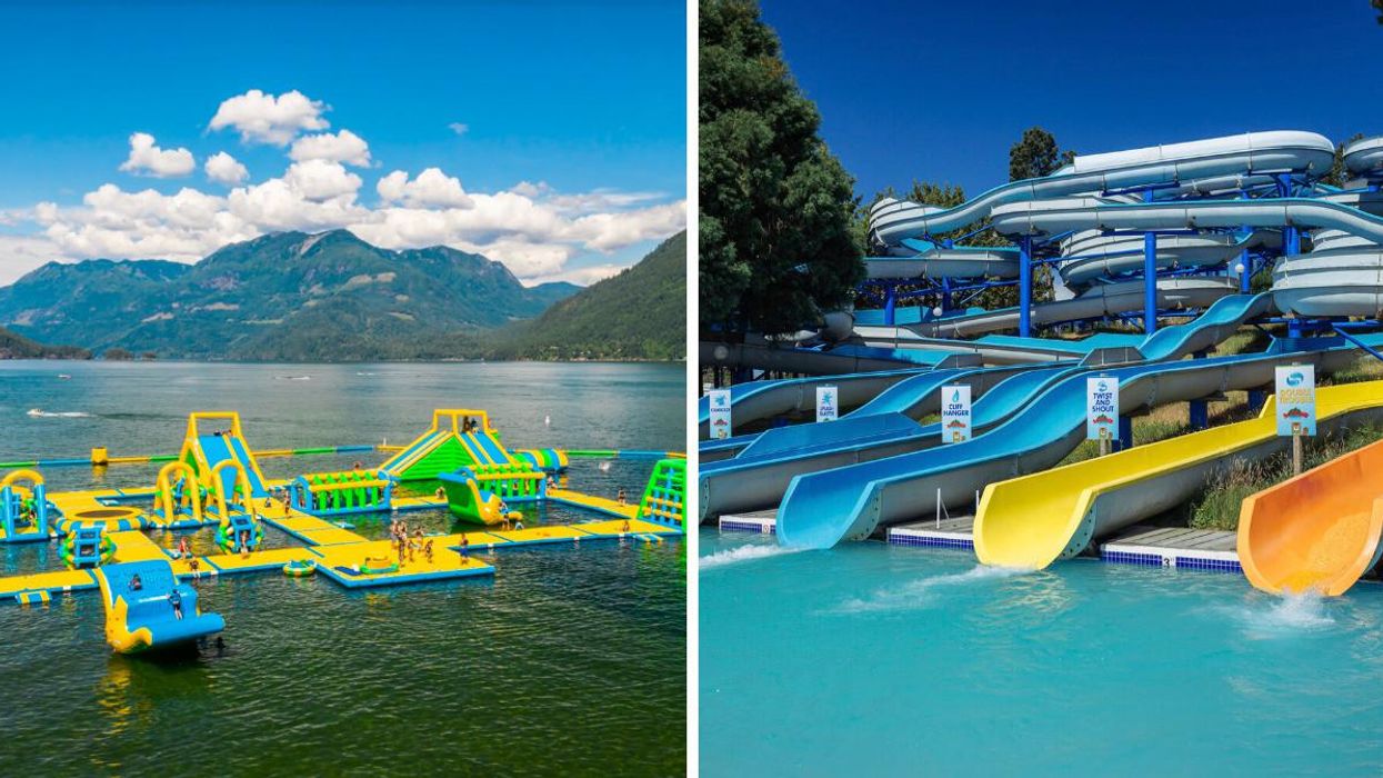 Harrison WaterSports and Waterpark. Right: Big Splash Water Slide Park.