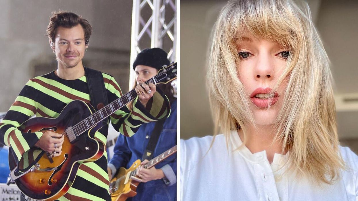 Harry Styles. Right: Taylor Swift.