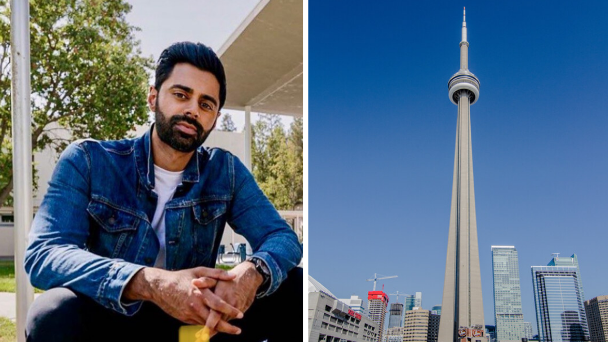 Hasan Minhaj. Right: Toronto.