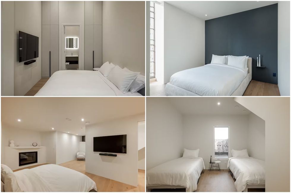 Haut : Deux chambres. Bas : Deux chambres. 