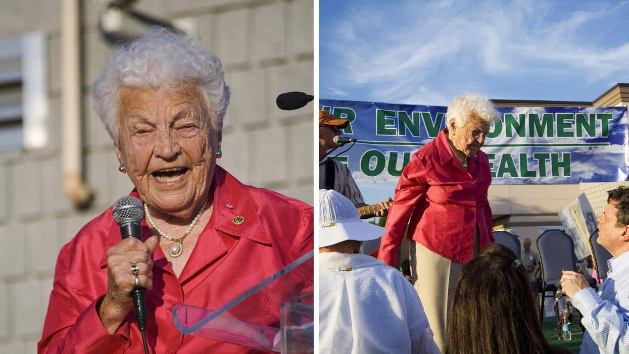 Hazel McCallion at a rally in Mississauga in 2009.