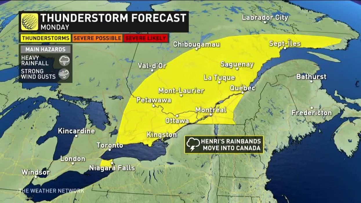Ontario Is Getting Blasted With Thunderstorms & Hail Today As Storm Henri Heads This Way